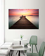 Obraz Drevené mólo pri mori 1970